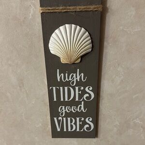 Brown and Cream Nautical Wall Decor with Seashell Graphic